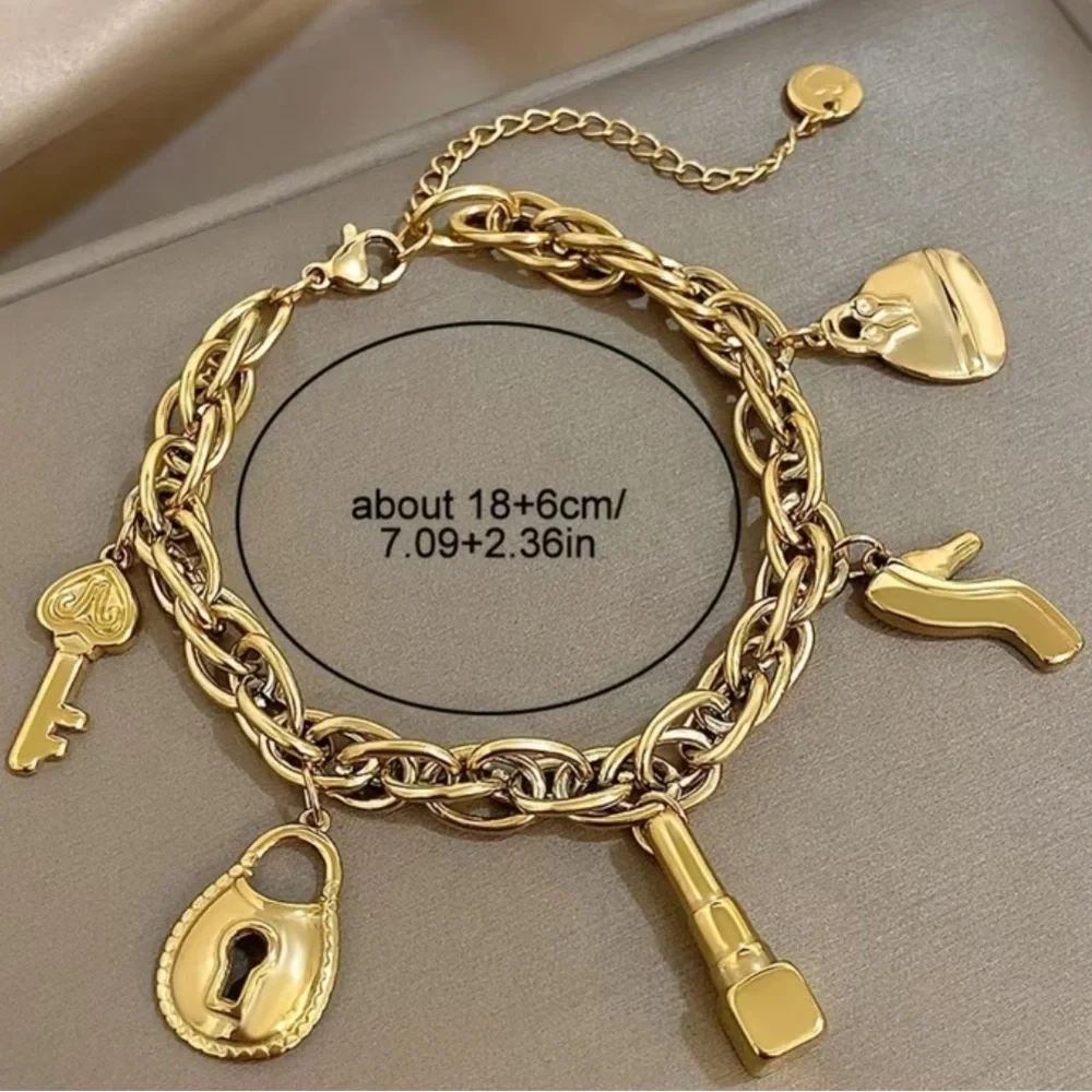 Gold Charm Bracelet - Picture 2 of 5